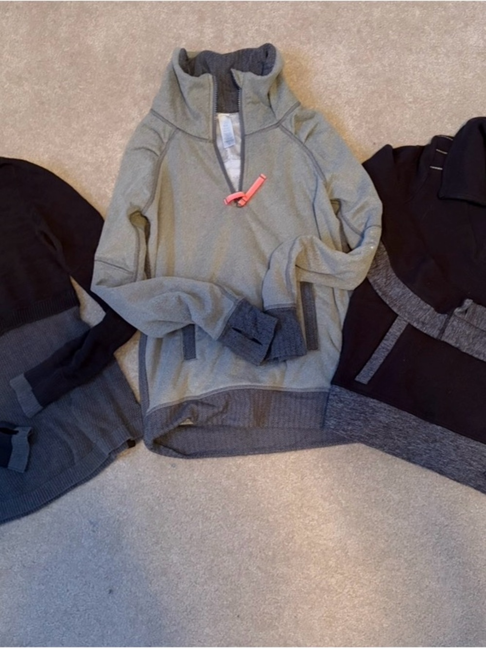 Girls Ivivva Sweater Lot 2 Quarter-Zip Fleece Pullovers & 1 Knit Sweater